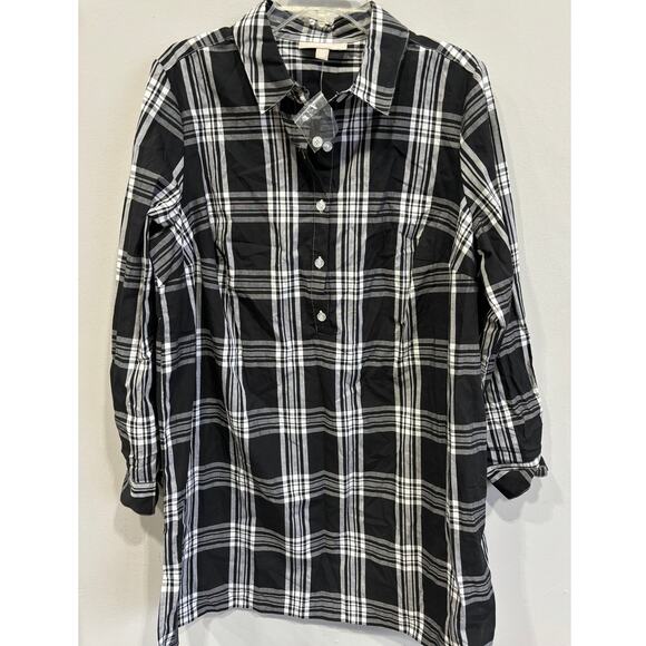 Woman Within Plaid Tunic Top Blouse Womens Plus Size 14 / 16 Casual Mode… - Picture 1 of 4